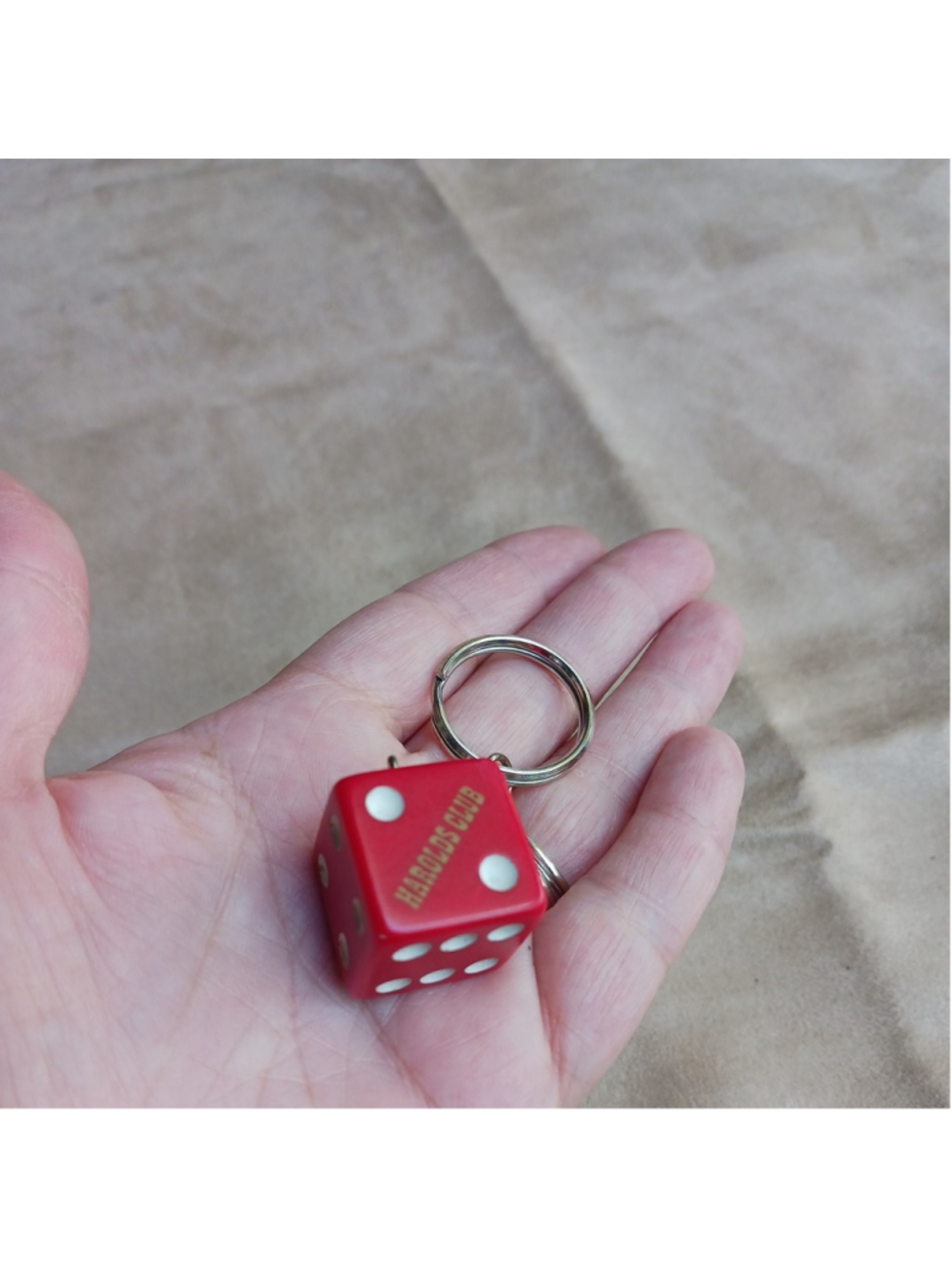VTG Harolds Club Red Dice Key Chain Casino Reno Nevada